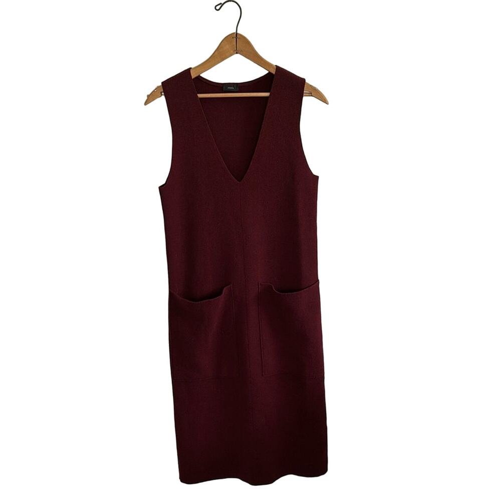 Joseph Milano Wool Sleeveless Midi Dress with Pockets